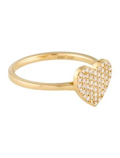 Pre-owned Bony Levy 18k Diamond Pavé Heart Cocktail Ring In Multi