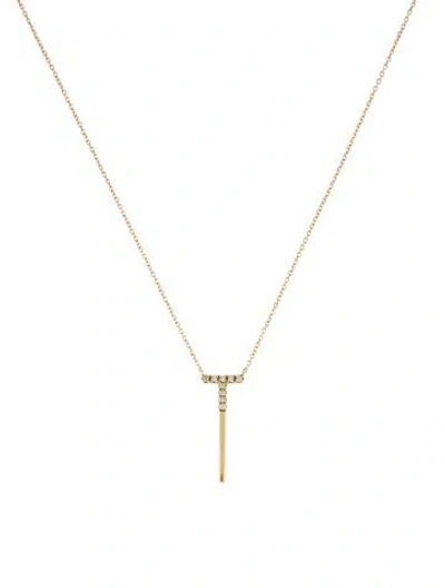 Pre-owned Bony Levy 18k Diamond Pendant Necklace, 16" In Multi