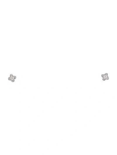 Pre-owned Bony Levy 18k Diamond Quatrefoil Stud Earrings In Multi