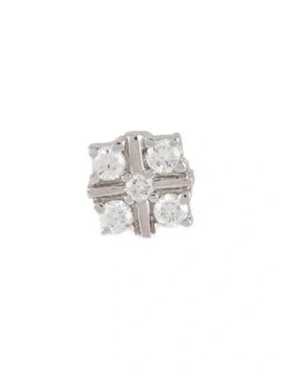 Pre-owned Bony Levy 18k Diamond Rita Square Single Stud Earring In Multi