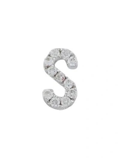 Pre-owned Bony Levy 18k Diamond 's' Initial Single Stud Earring In Multi