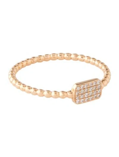 Pre-owned Bony Levy 18k Diamond Signet Stacking Ring In Multicolor