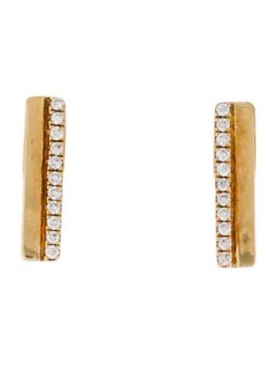 Pre-owned Bony Levy 18k Diamond Single Prism Bar Stud Earrings In Multi