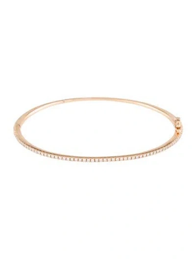 Pre-owned Bony Levy 18k Diamond Skinny Stackable Bangle Bracelet, 6.25" In Multi