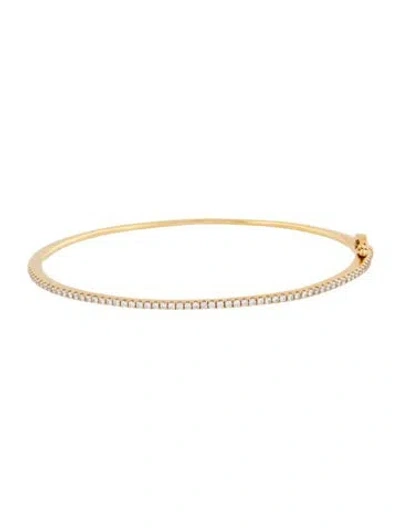 Pre-owned Bony Levy 18k Diamond Skinny Stackable Bangle Bracelet, 6.25" In Multicolor
