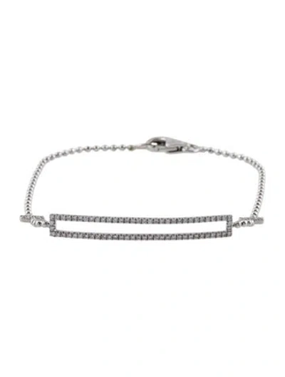 Pre-owned Bony Levy 18k Diamond Station Bracelet, 5.25" In Multi