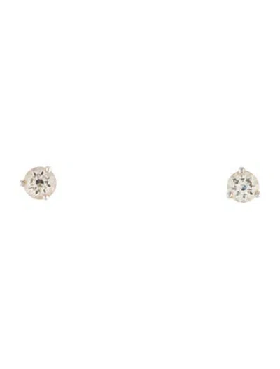 Pre-owned Bony Levy 18k Diamond Stud Earrings In Multi