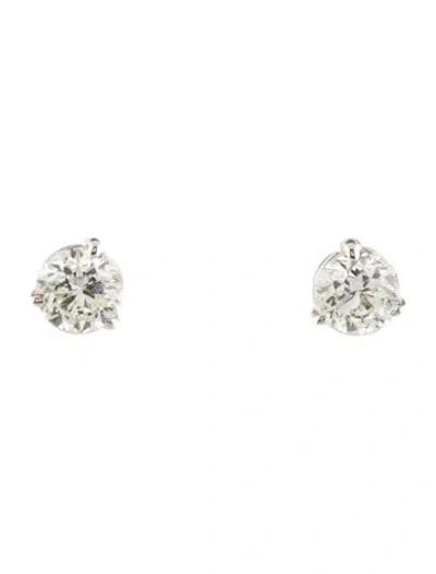 Pre-owned Bony Levy 18k Diamond Stud Earrings In Multi