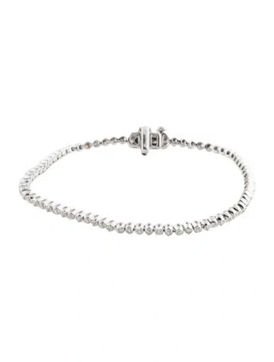 Pre-owned Bony Levy 18k Diamond Tennis Bracelet, 7" In Multi