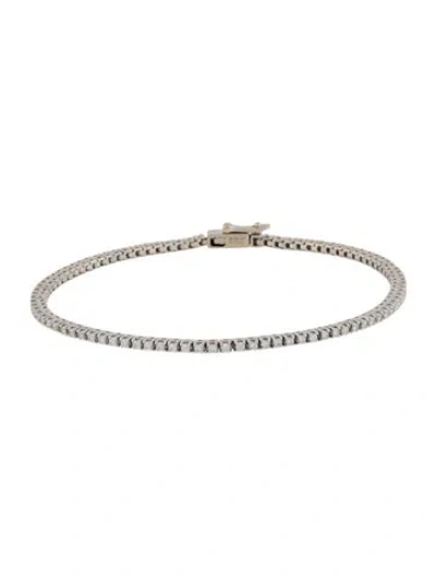 Pre-owned Bony Levy 18k Diamond Tennis Bracelet, 7" In Multi