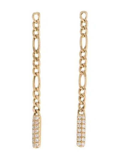 Pre-owned Bony Levy 18k Diamond Varda Linear Drop Earrings In Multicolor