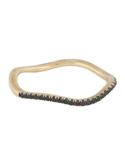 Pre-owned Bony Levy 18k Diamond Wavy Band Ring In Multicolor