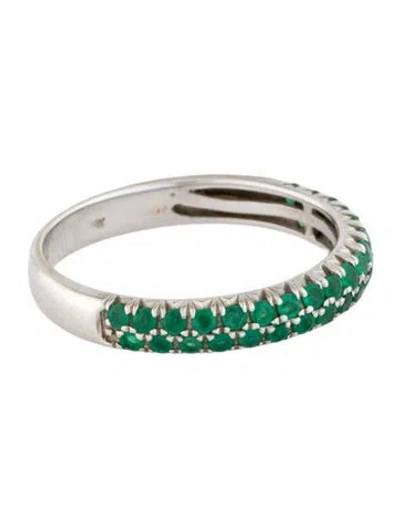 Pre-owned Bony Levy 18k Emerald Band Ring In Multi