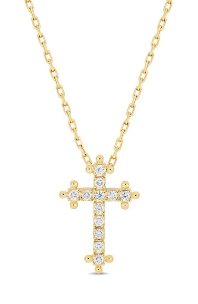 Bony Levy 18k Florentine Natural Diamond Cross Pendant Necklace In Gold
