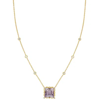 Bony Levy 18k Gold Amethyst & Diamond Pendant Necklace