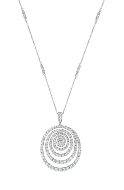 Bony Levy 18k Gold & Diamond Spiral Pendant Necklace In Silver