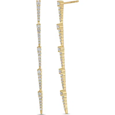 Bony Levy 18k Gold Audrey Diamond Linear Earrings In Green