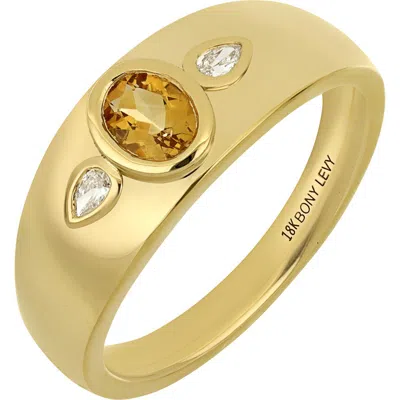 Bony Levy 18k Gold Citrine & Diamond Ring In 14k Yellow Gold - Dci