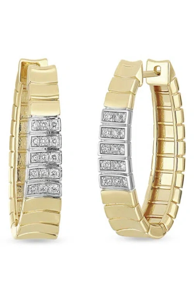 Bony Levy 18k Gold Cleo Diamond Hoop Earrings, 25mm