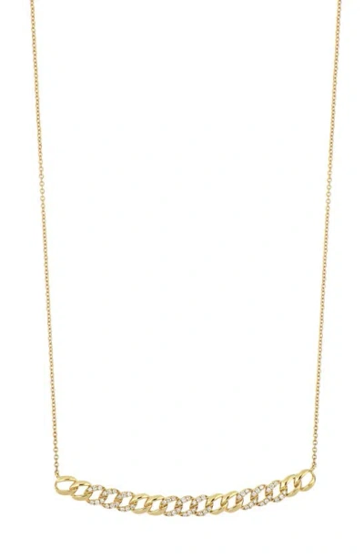 Bony Levy 18k Gold Curb Link Diamond Pavé Necklace