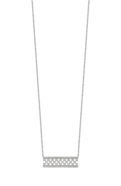 Bony Levy 18k Gold Diamond Pavé Open Bar Pendant Necklace In Metallic