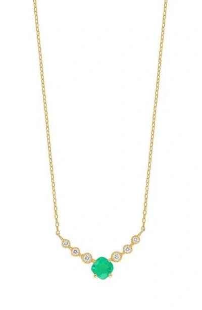 Bony Levy 18k Gold El Mar Diamond & Emerald Necklace