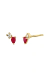 Bony Levy 18k Gold El Mar Diamond & Gemstone Stud Earrings In 18kyg - Diamond Ruby