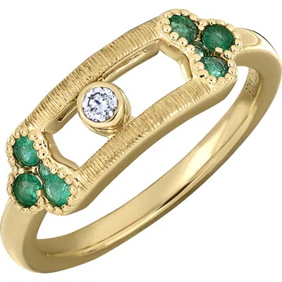 Bony Levy 18k Gold El Mar Emerald & Diamond Stackable Ring
