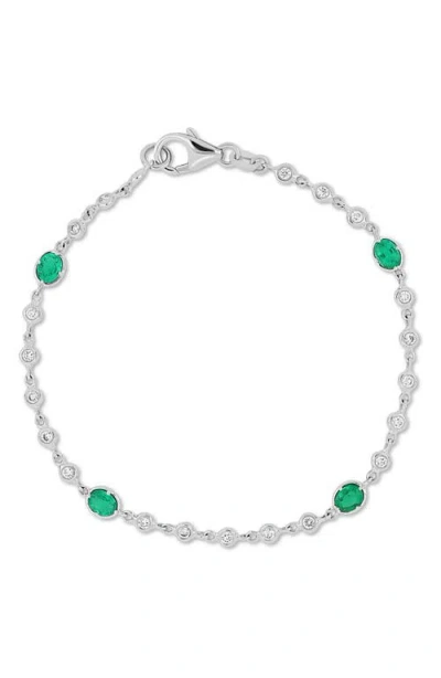 Bony Levy 18k Gold El Mar Emerald & Diamond Tennis Bracelet In Multi