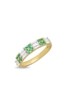 Bony Levy 18k Gold El Mar Gemstone & Diamond Stackable Ring In 18kyg/diamond/emerald