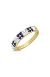 Bony Levy 18k Gold El Mar Gemstone & Diamond Stackable Ring In 18kyg/diamond/sapphire