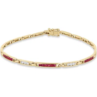 Bony Levy 18k Gold El Mar Gemstone And Natural Diamond Line Bracelet
