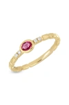 Bony Levy 18k Gold El Mar Gemstone And Natural Diamond Stackable Ring
