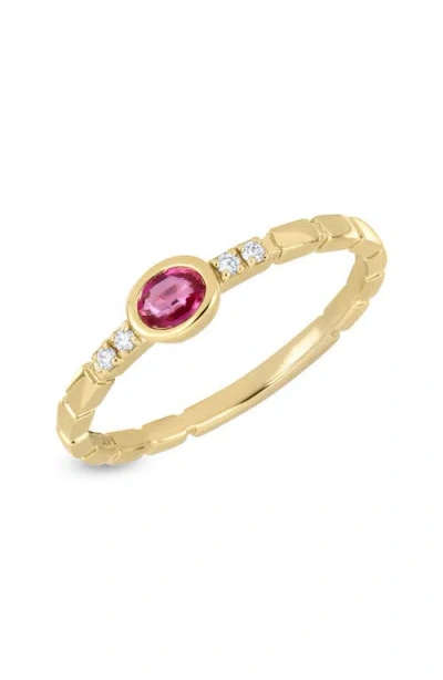 Bony Levy 18k Gold El Mar Gemstone And Natural Diamond Stackable Ring