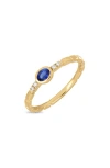 Bony Levy 18k Gold El Mar Gemstone And Natural Diamond Stackable Ring