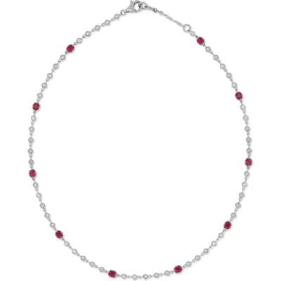 Bony Levy 18k Gold El Mar Ruby & Diamond By The Yard Necklace In Multi