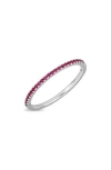 Bony Levy 18k Gold El Mar Ruby Stackable Ring In Silver