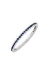 Bony Levy 18k Gold El Mar Semiprecious Pavé Ring In 18k White Gold - Sapphire
