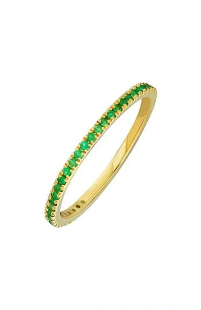 Bony Levy 18k Gold El Mar Semiprecious Pavé Ring In 18k Yellow Gold - Emerald