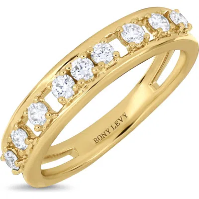 Bony Levy 18k Gold Florentine Diamond Stackable Ring