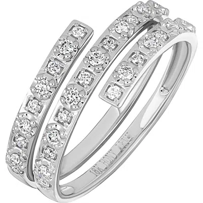 Bony Levy 18k Gold Gatsby Diamond Crossover Ring In Silver