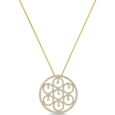 Bony Levy 18k Gold Liora Natural Dancing Diamond Medallion Pendant Necklace