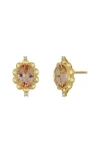 Bony Levy 18k Gold Morganite & Diamond Stud Earrings In 18k Yellow Gold