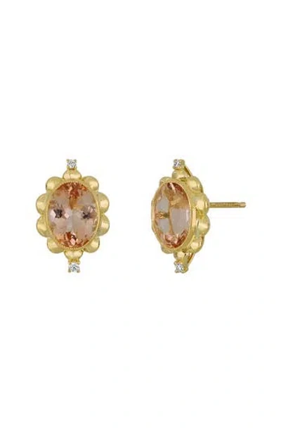 Bony Levy 18k Gold Morganite & Diamond Stud Earrings