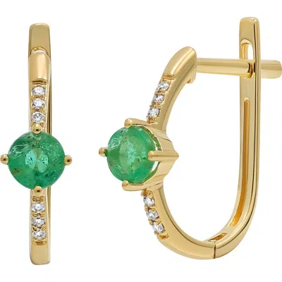 Bony Levy 18k Gold Pavé Diamond Hoop Earrings In Multi
