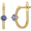 Bony Levy 18k Gold Pavé Diamond Hoop Earrings In Blue/18k Yellow Gold