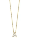 Bony Levy 18k Gold Pavé Diamond Initial Pendant Necklace In 18k Yellow Gold - A