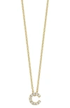 Bony Levy 18k Gold Pavé Diamond Initial Pendant Necklace In 18k Yellow Gold - C