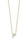 Bony Levy 18k Gold Pavé Diamond Initial Pendant Necklace