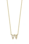 Bony Levy 18k Gold Pavé Diamond Initial Pendant Necklace